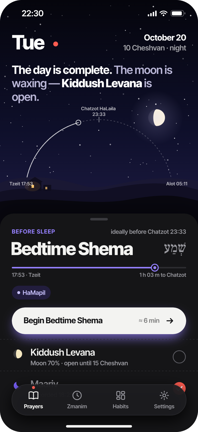 Night · Kiddush Levana